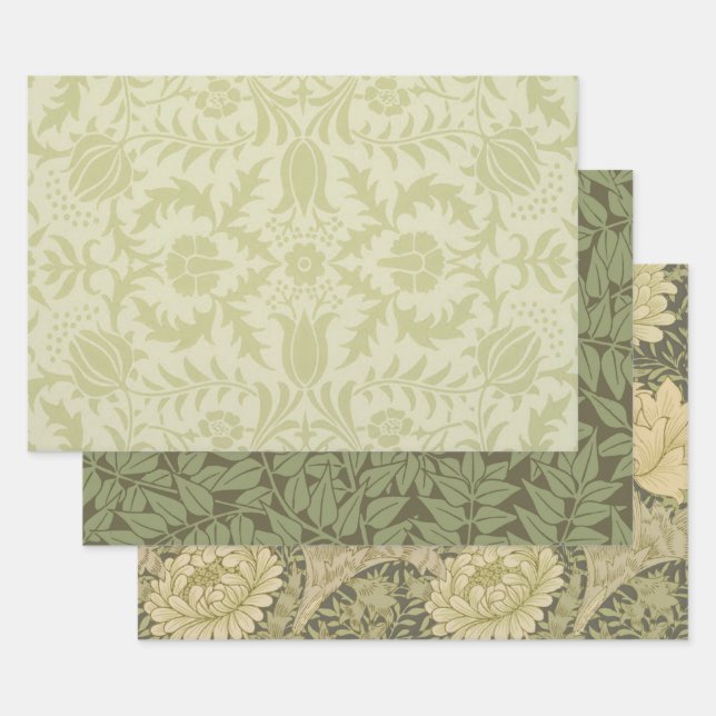 Feuille De Papier Cadeau William Morris Borge Mariage Soft Green (Lot)