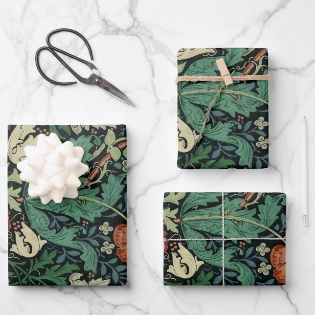Feuille De Papier Cadeau William Morris Compton Floral Art (Recto)