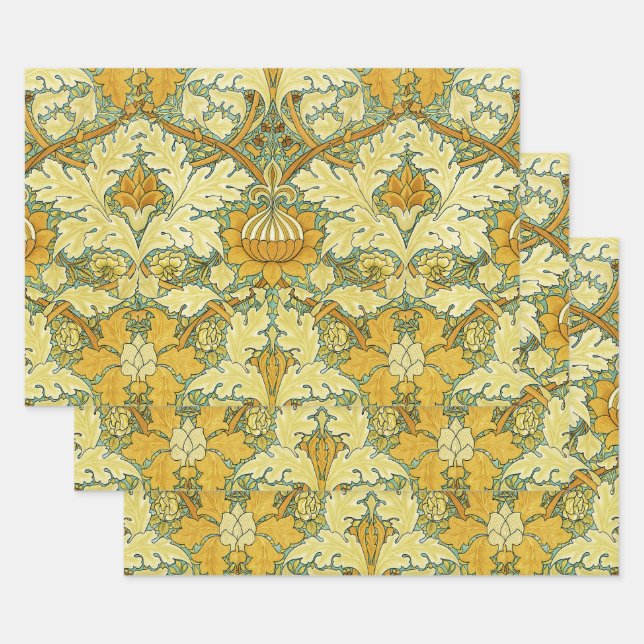 Feuille De Papier Cadeau William Morris Conception #11 (Lot)