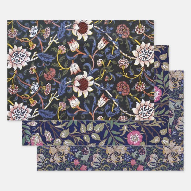 Feuille De Papier Cadeau William Morris Floral Design (Lot)