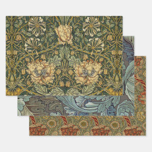 Feuille De Papier Cadeau William Morris Honeysuckie Vert Jaune
