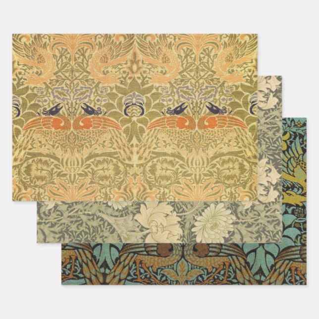 Feuille De Papier Cadeau William Morris Peacock & Dragon Arts & Artisanat (Lot)