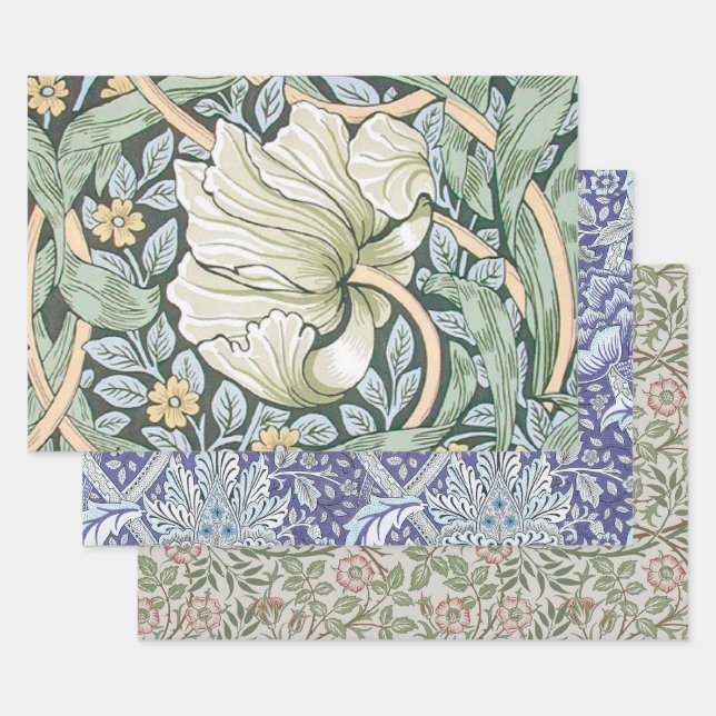 Feuille De Papier Cadeau William Morris Pimpernel Fond d'écran floral (Lot)