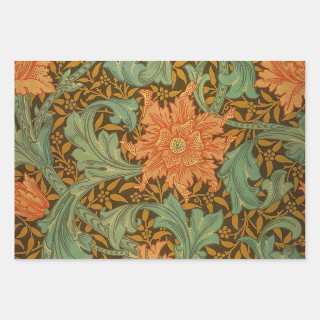 Feuille De Papier Cadeau William Morris Single Stem Pattern (Devant)