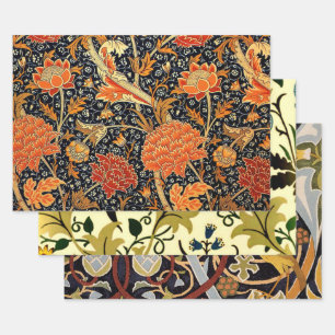 Feuille De Papier Cadeau William Morris trois motifs vintages enveloppant P