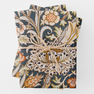 Feuille De Papier Cadeau William Morris Vintage Trent Motif Floral Bleu