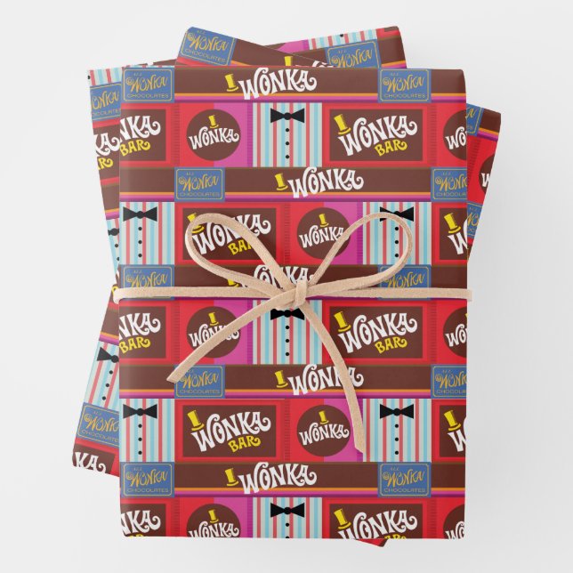 Feuille De Papier Cadeau Willy Wonka Motif (En situation)
