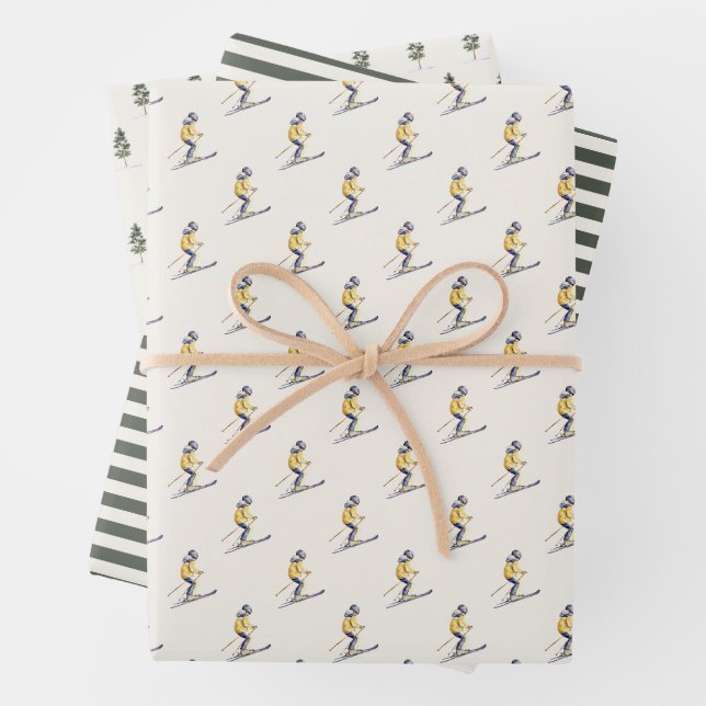 Feuille De Papier Cadeau WINTER SLOPES Holiday (En situation)