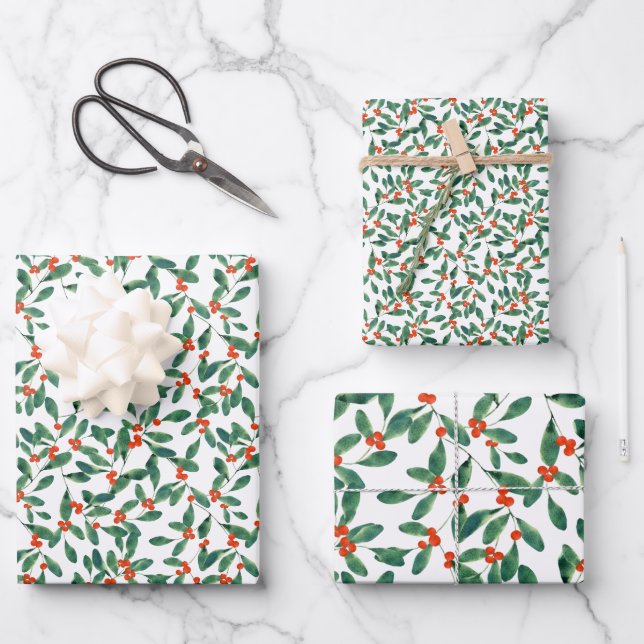 Feuille De Papier Cadeau Winterberry (Classic) (Recto)