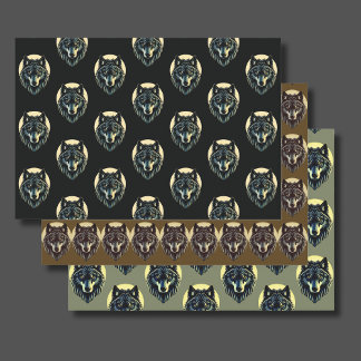 Feuille De Papier Cadeau Wolf visage guerrier fenrir nordic emballage cadea