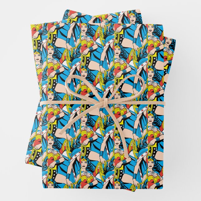 Feuille De Papier Cadeau Wonder Woman Cape (En situation)