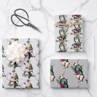 Feuille De Papier Cadeau Wonderland caractères Trio