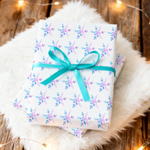 Feuille De Papier Cadeau Wonderland Snowflakes Girl Neige Anniversaire
