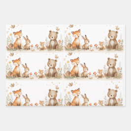 Feuille De Papier Cadeau Woodland animals Neutral Baby Shower