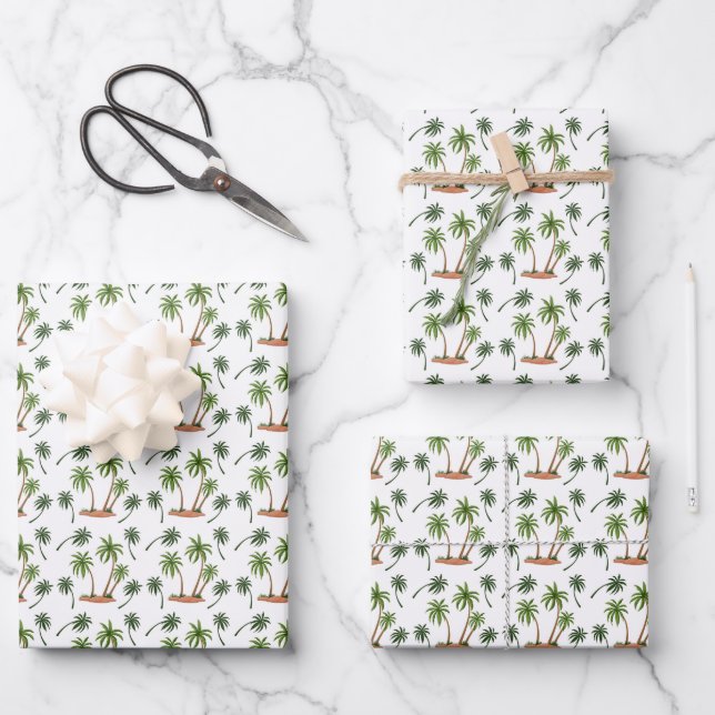 Feuille De Papier Cadeau Wrapping - Palm Trees (Recto)