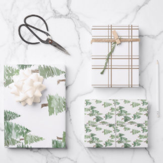 Feuille De Papier Cadeau Wrapping Paper Flat Sheet Set of 3