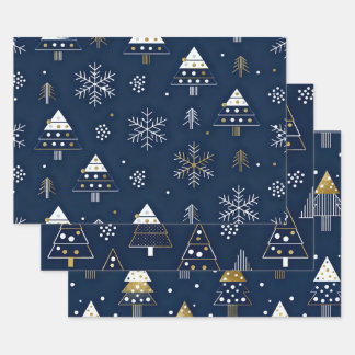 Feuille De Papier Cadeau Wrapping Paper Flat Sheet Set of 3