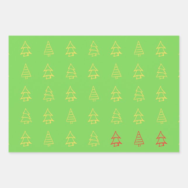 Feuille De Papier Cadeau Wrapping Paper Flat Sheet Set of 3 (Devant)