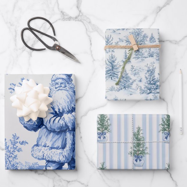 Feuille De Papier Cadeau Wrapping Paper Flat Sheet Set of 3 (Recto)