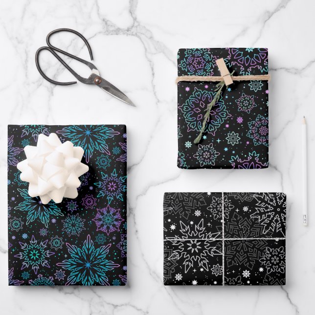 Feuille De Papier Cadeau Wrapping paper "Snowflakes" (Recto)