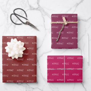 Feuille De Papier Cadeau XMAS Burgundy Purple Pink Chic Edition