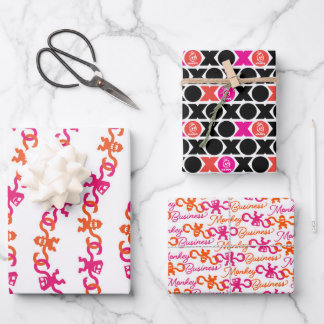 Feuille De Papier Cadeau XO Monkey Business Wrapping Paper