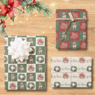 Feuille De Papier Cadeau Yorkshire Terrier Vintage Noël