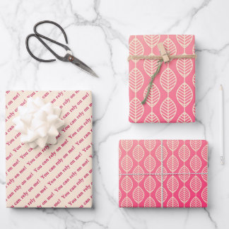 Feuille De Papier Cadeau You Can Rely on Me Minimal Pattern & Quote Design