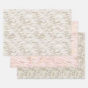 Feuille De Papier Cadeau Zen Cream White Cocoa Brown Zebra Imprimer