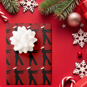 Feuille De Papier Cadeau Zombie Noël Funky Red Holiday