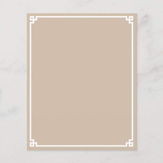 Feuille de papier-cadre de la clé grecque beige et (Devant)