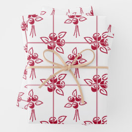 Feuille de papier Carré Motif Roses rouges