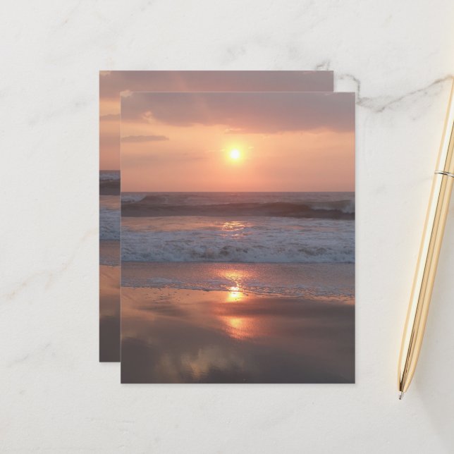 Feuille de papier Coucher de soleil rose  (Devant/Arrière en situation)