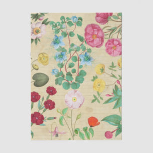 Feuille de papier de soie découpage collage floral