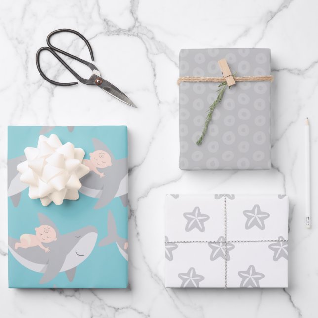 Feuille de papier d'enveloppement de Baby shower d (Recto)