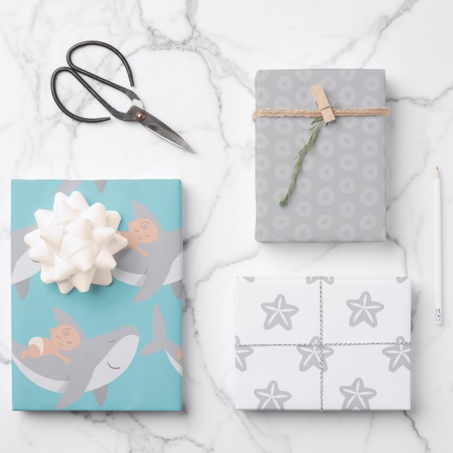 Feuille de papier d'enveloppement de Baby shower d (Recto)