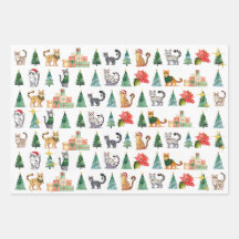 Feuille de papier d'enveloppement de chats tacheté