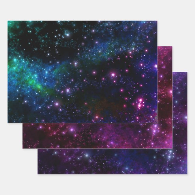 Feuille de papier d'enveloppement de galaxie mixte (Lot)