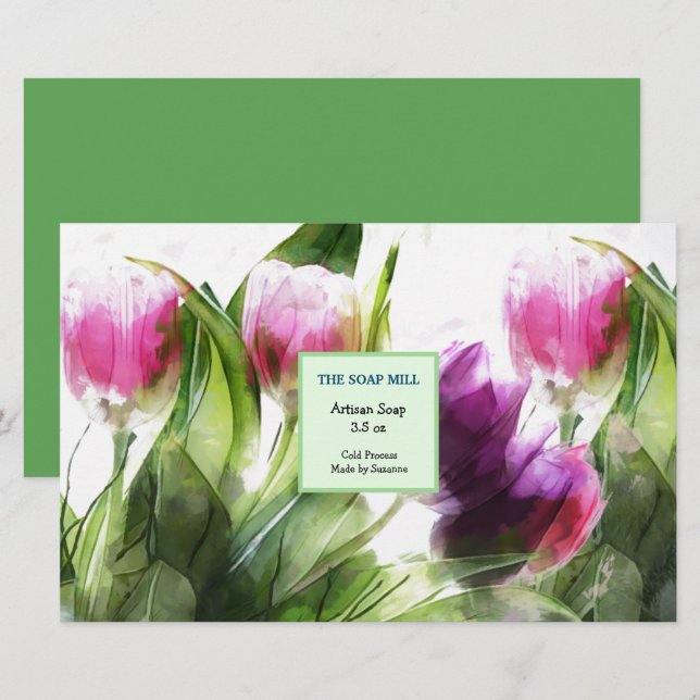 Feuille de papier d'enveloppement de savon artisan (Devant / Derrière)