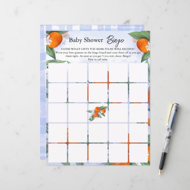 Feuille de papier jeu "Bingo" (Devant/Arrière en situation)