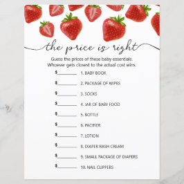 Feuille de papier jeu "le prix est juste"