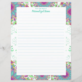 Feuille de papier lin finesse florale