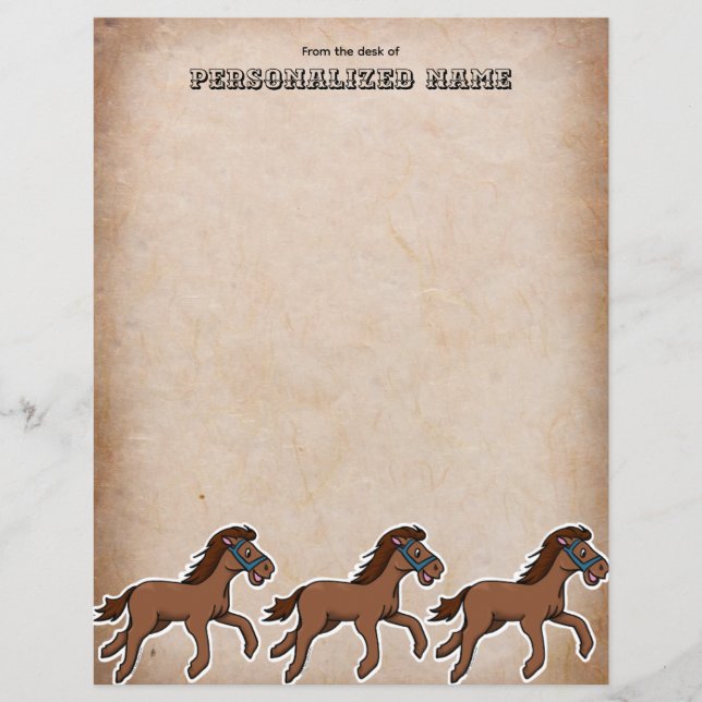 Feuille de papier non ligné Harry Horse vieillie (Devant)