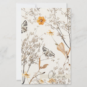 Feuille de papier papillon floral d'automne