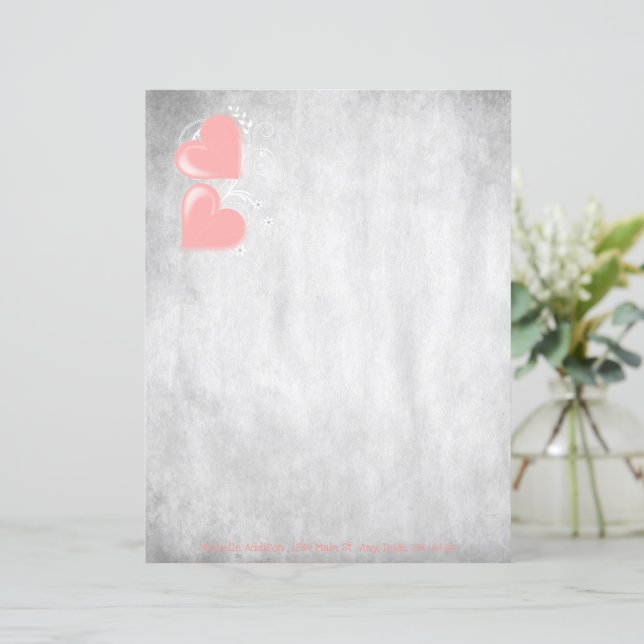 Feuille de papier personnalisée Coeurs de Saint-Va (Debout devant)