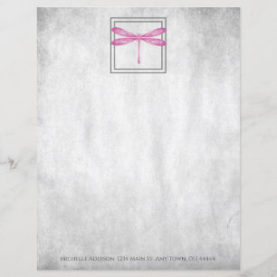 Feuille de papier personnalisée Magenta Dragonfly