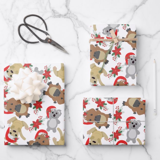 Feuille de papier pour l'animal de Noël australien (Recto)