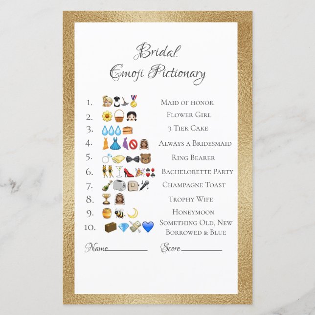 Feuille de papier Réponses au jeu de photos Emoji  (Devant)