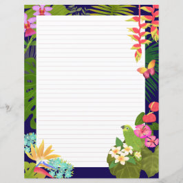 Feuille de papier Tropical Garden Navy Lines