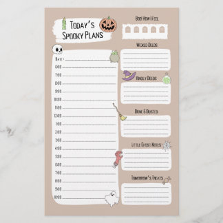 Feuille de planificateur quotidien Halloween Cute